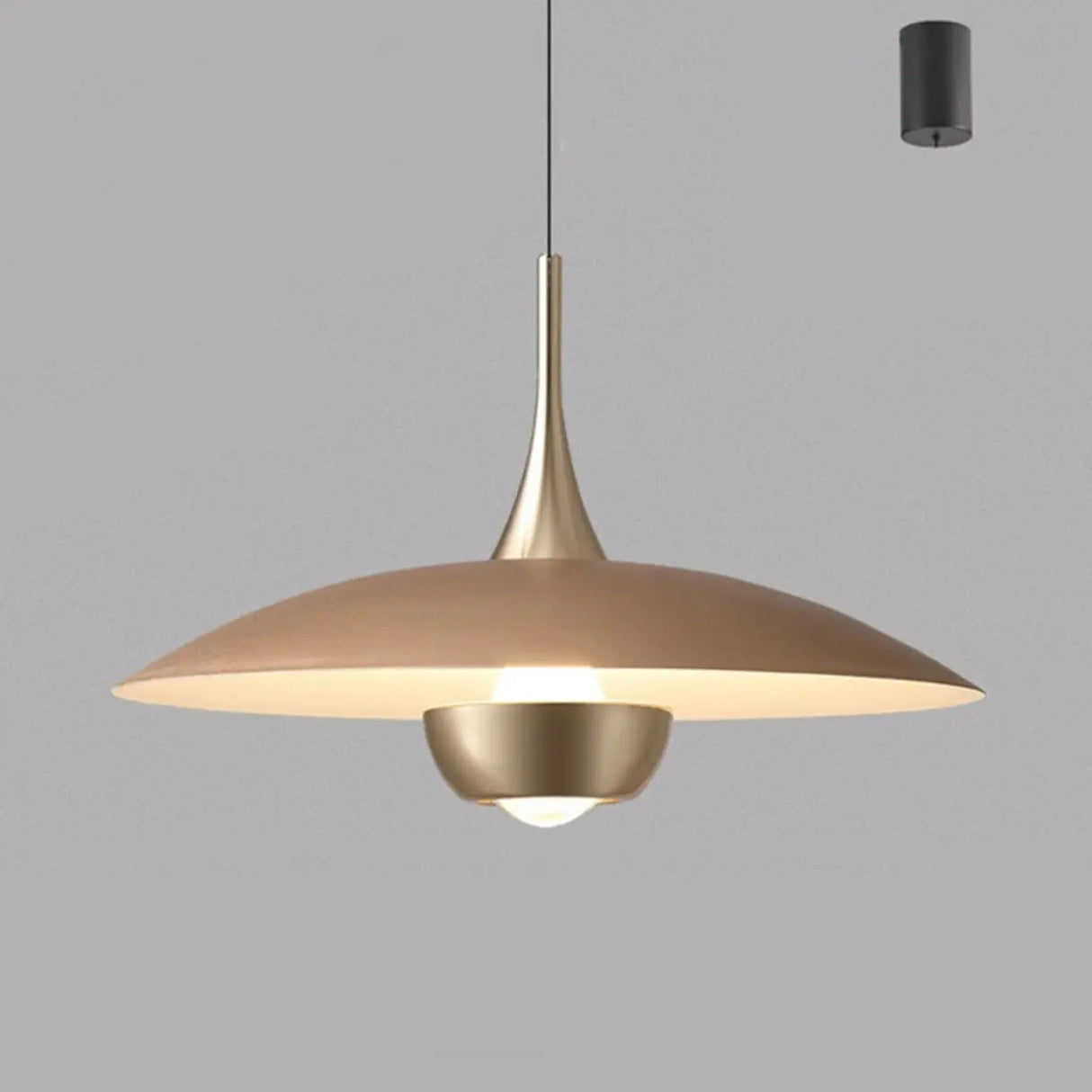 Minimalist Modern Blue Green Metal Cone LED Pendant Light Image - 11