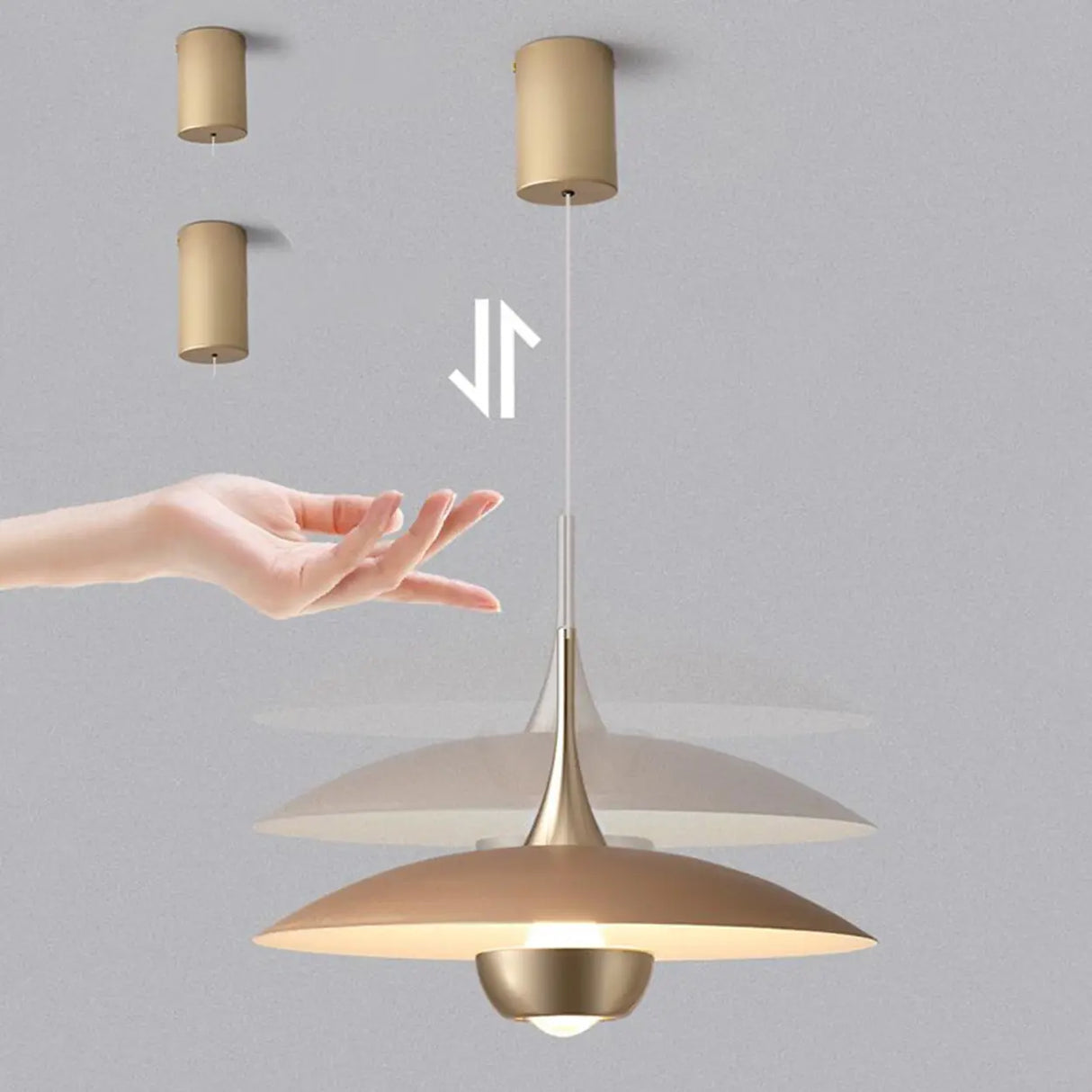 Minimalist Modern Blue Green Metal Cone LED Pendant Light Image - 13