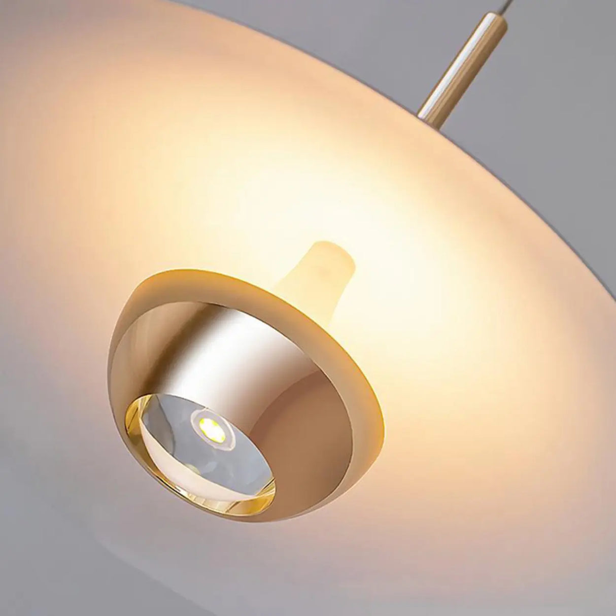 Minimalist Modern Blue Green Metal Cone LED Pendant Light Image - 14