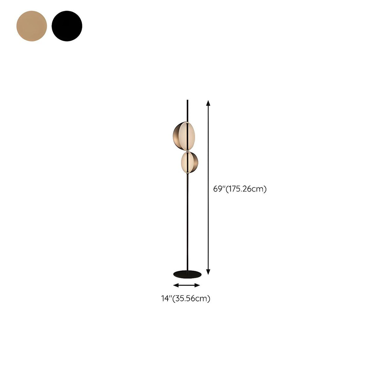 Minimalist Modern Double Black Dome Metal Floor Lamp