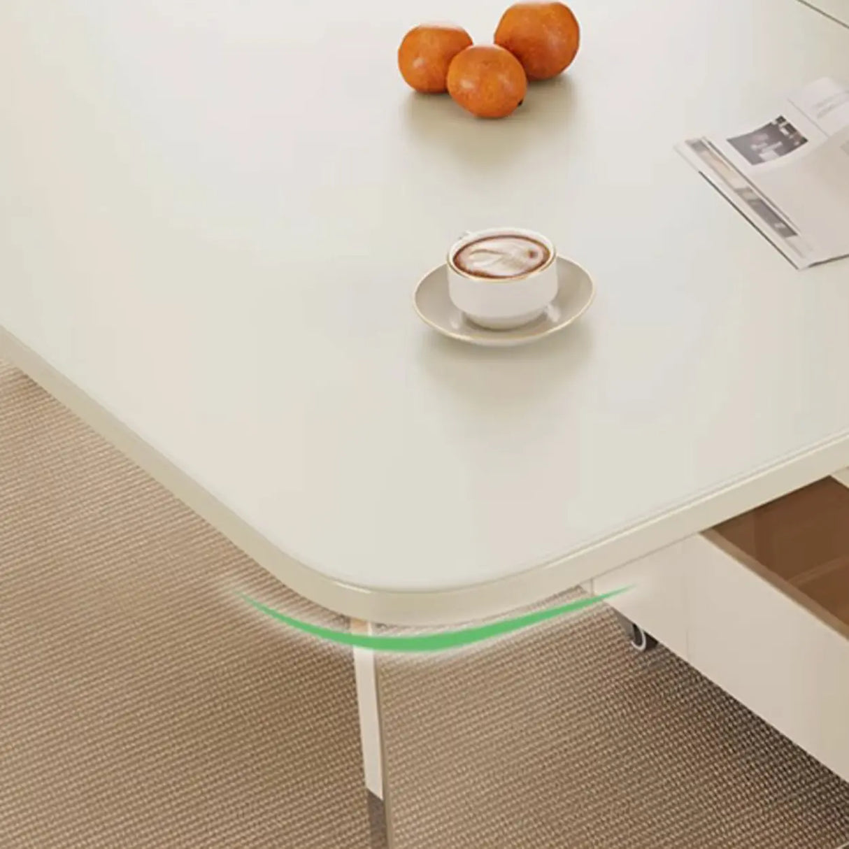 Minimalist Modern Folding White Drop Leaf Dining Table Image - 7