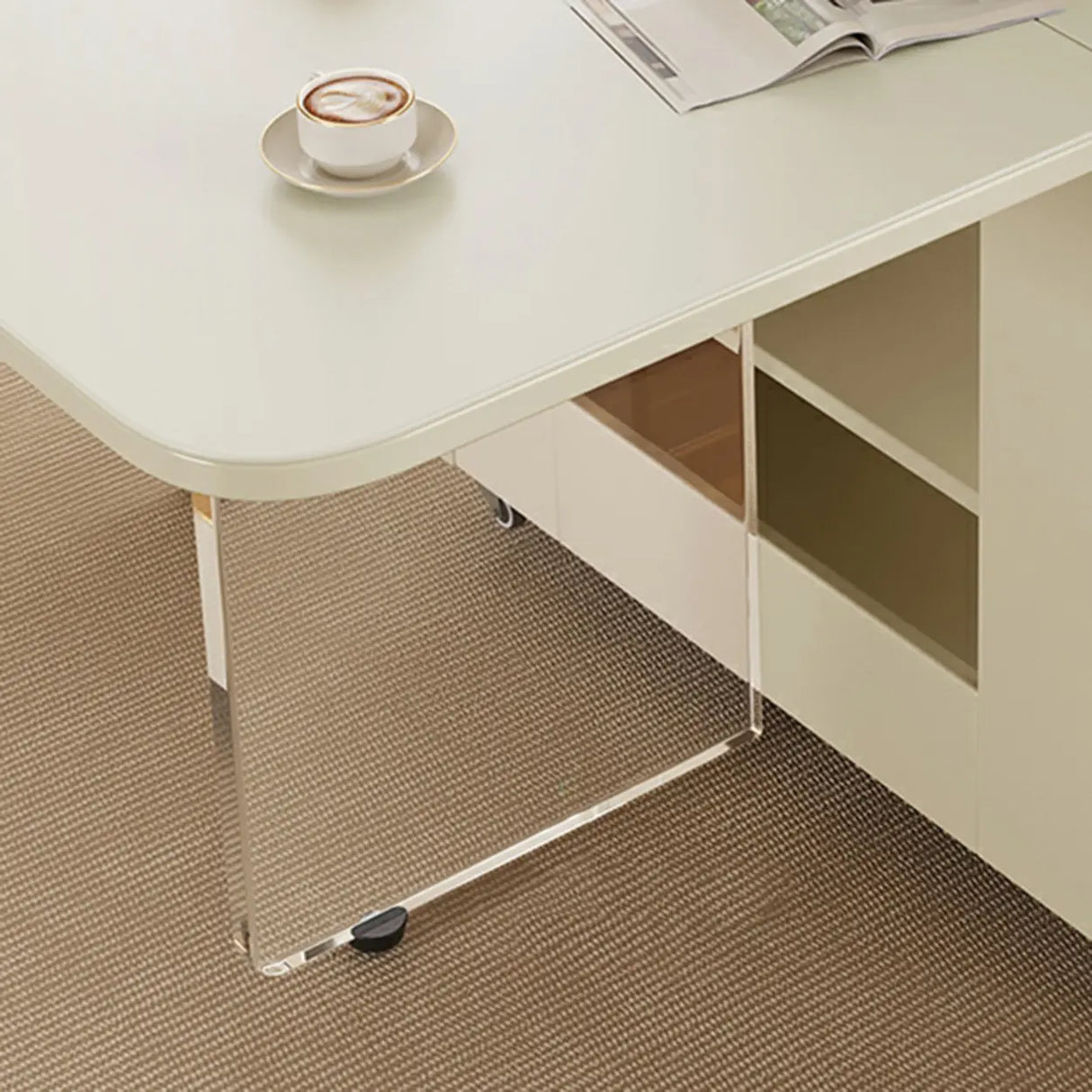 Minimalist Modern Folding White Drop Leaf Dining Table Image - 8