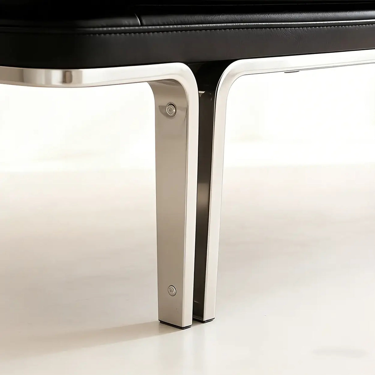 Minimalist Modern Leather Bedroom Bench With Bolster Pillow Image - 8