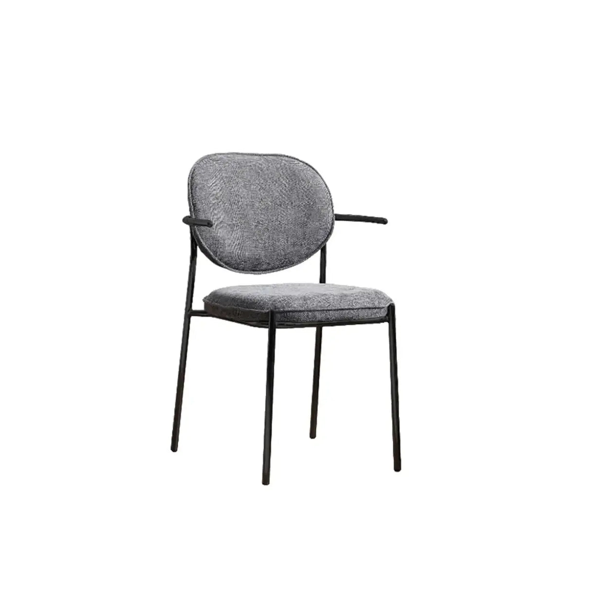 Minimalist Modern Low Back Fabric Upholstered Dining Chairs Image - 11