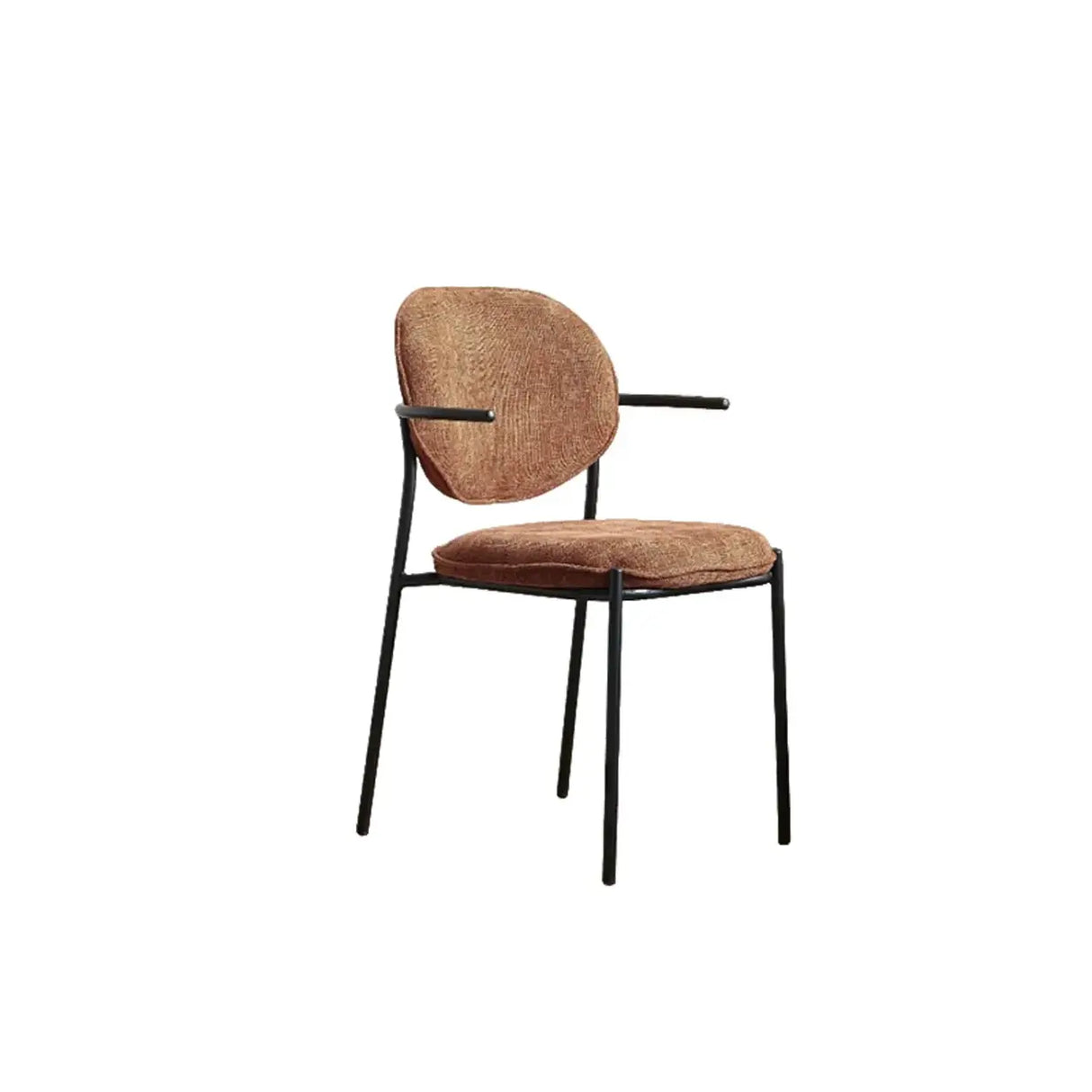Minimalist Modern Low Back Fabric Upholstered Dining Chairs Image - 13