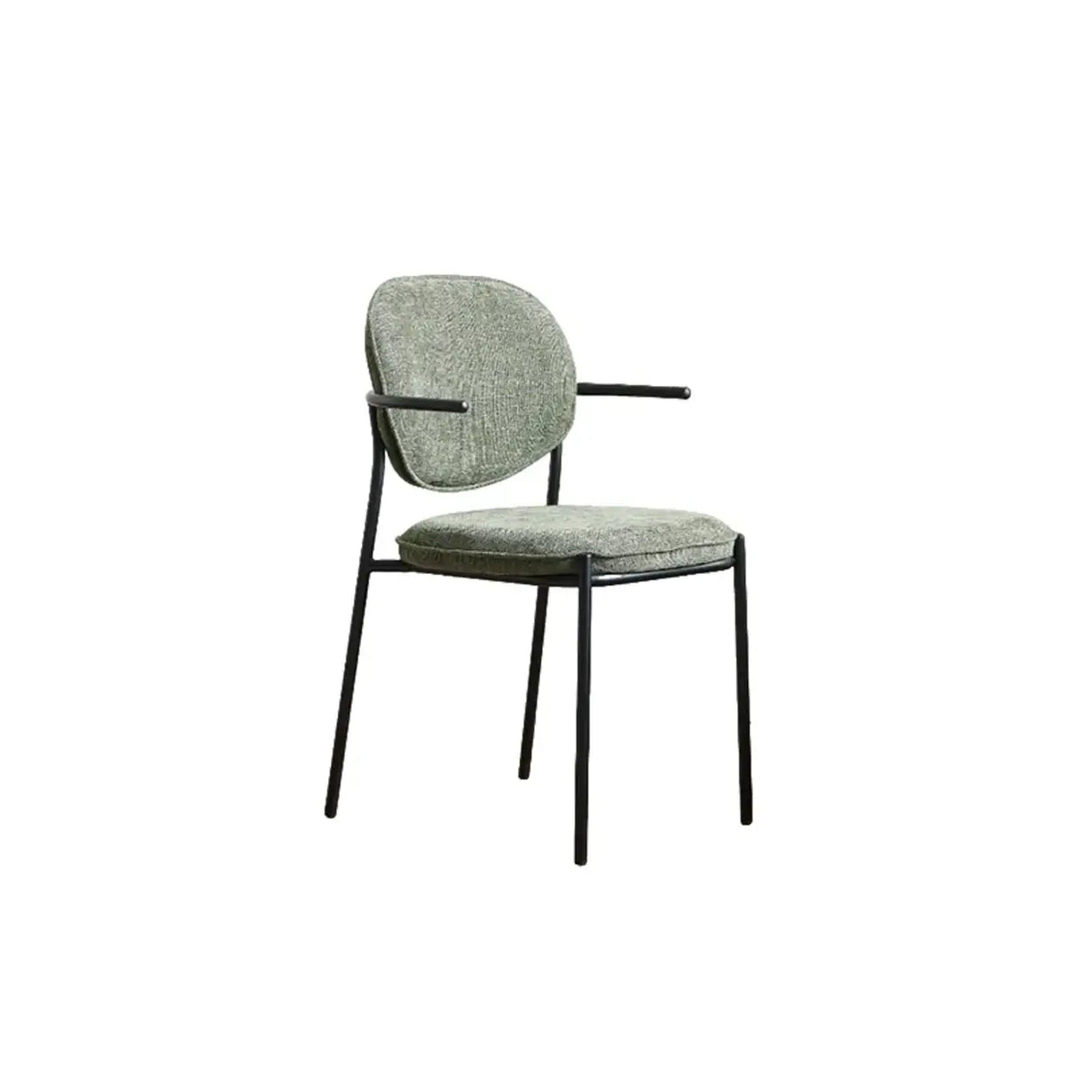 Minimalist Modern Low Back Fabric Upholstered Dining Chairs Image - 15