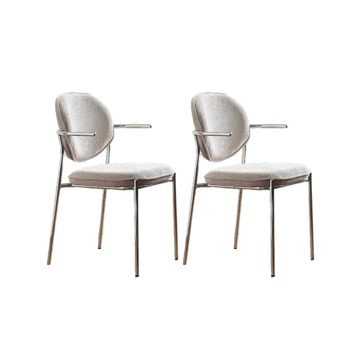 Minimalist Modern Low Back Fabric Upholstered Dining Chairs Image - 18