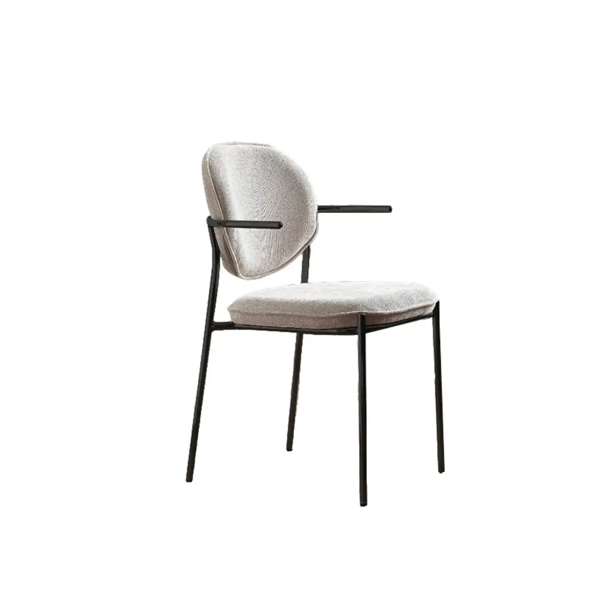 Minimalist Modern Low Back Fabric Upholstered Dining Chairs Image - 19