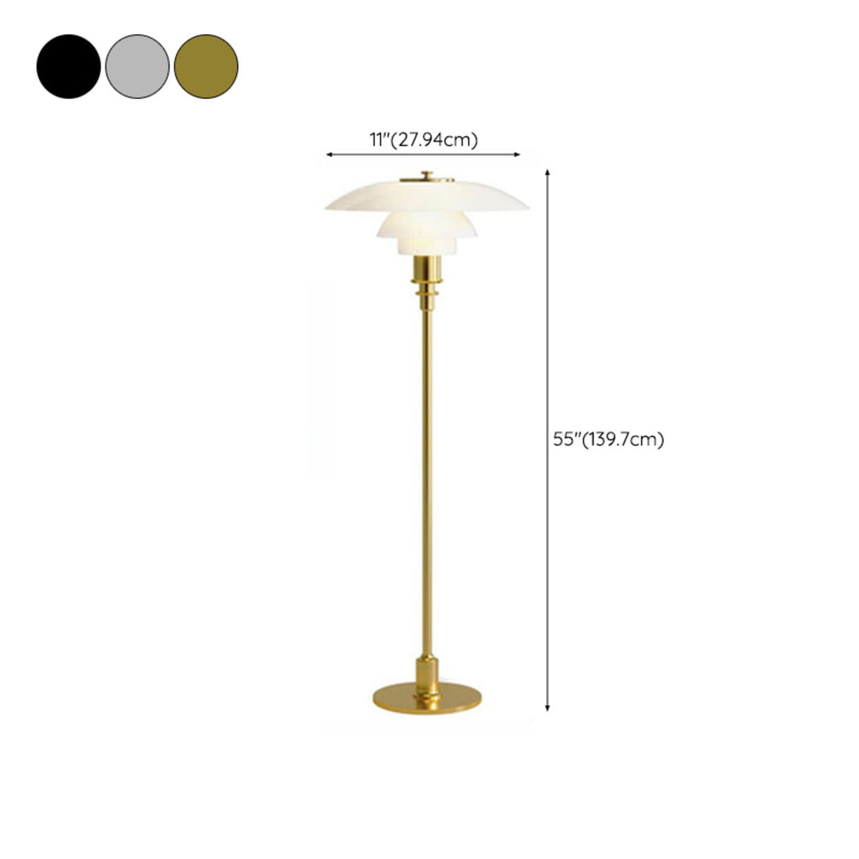 Minimalist Modern Metal White Glass Floor Lamp