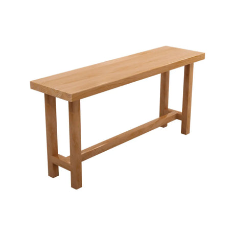 Minimalist Modern	Rectangular Wood Bar Table With Footrest Image - 2