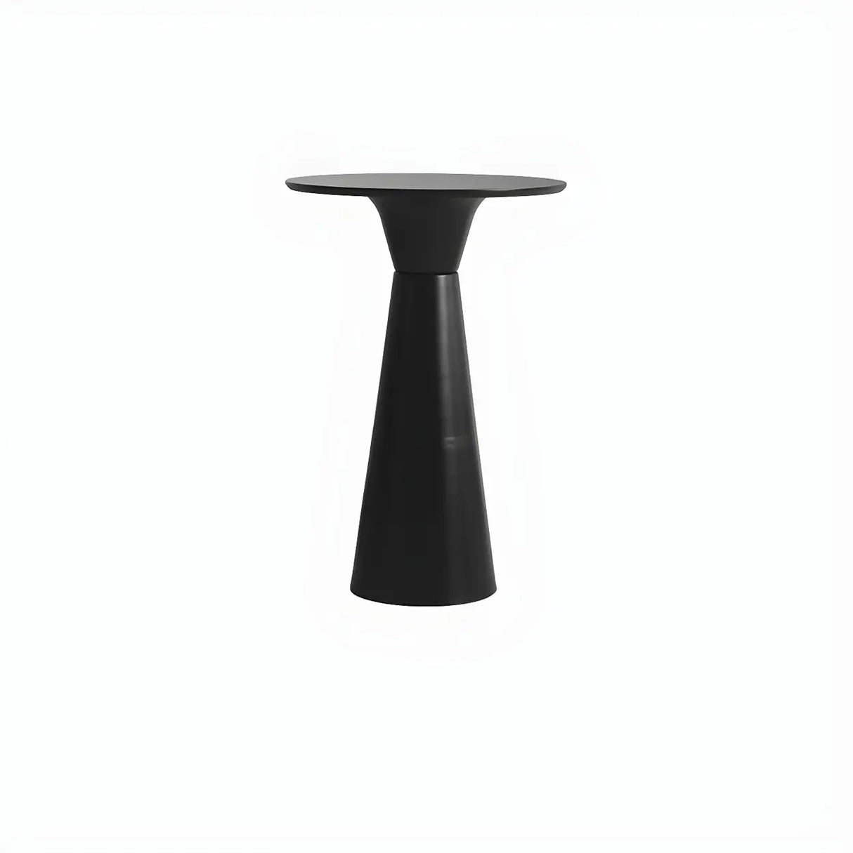 Minimalist Modern Round Pedestal Wood Bar Table for Two Image - 2