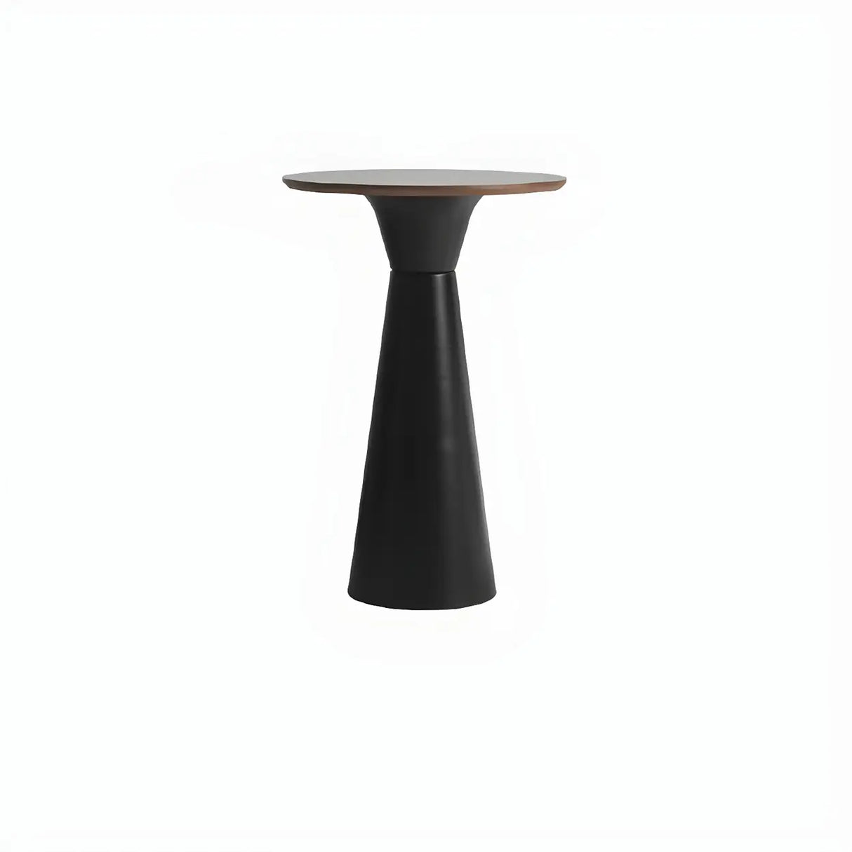 Minimalist Modern Round Pedestal Wood Bar Table for Two Image - 3