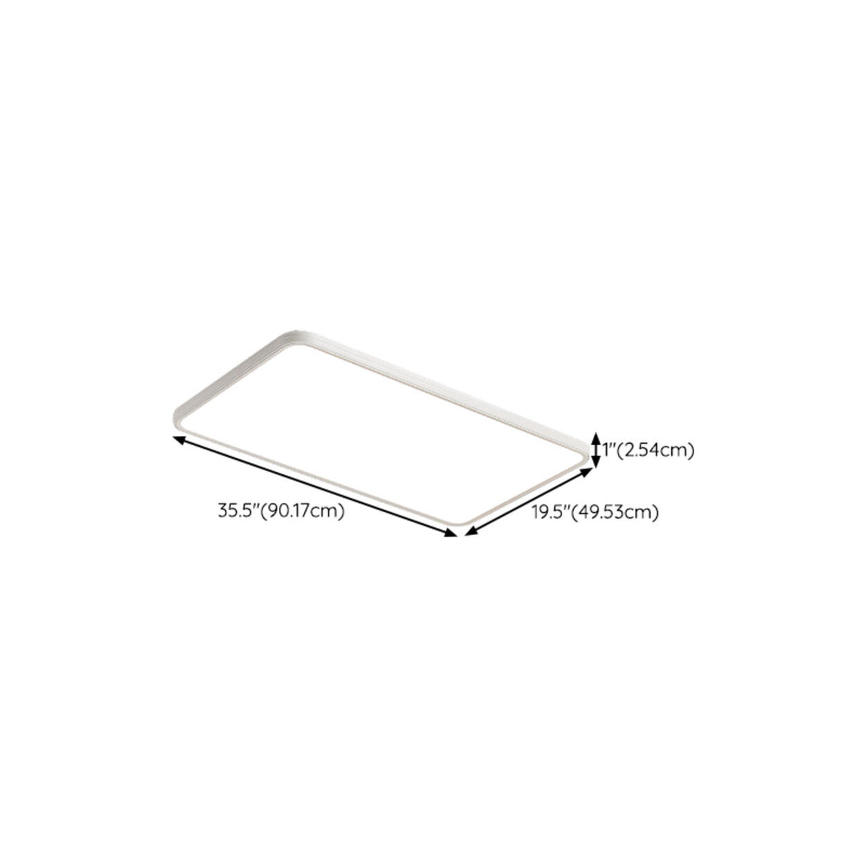 Minimalist Modern White Rectangle Flush Mount Light Image - 10