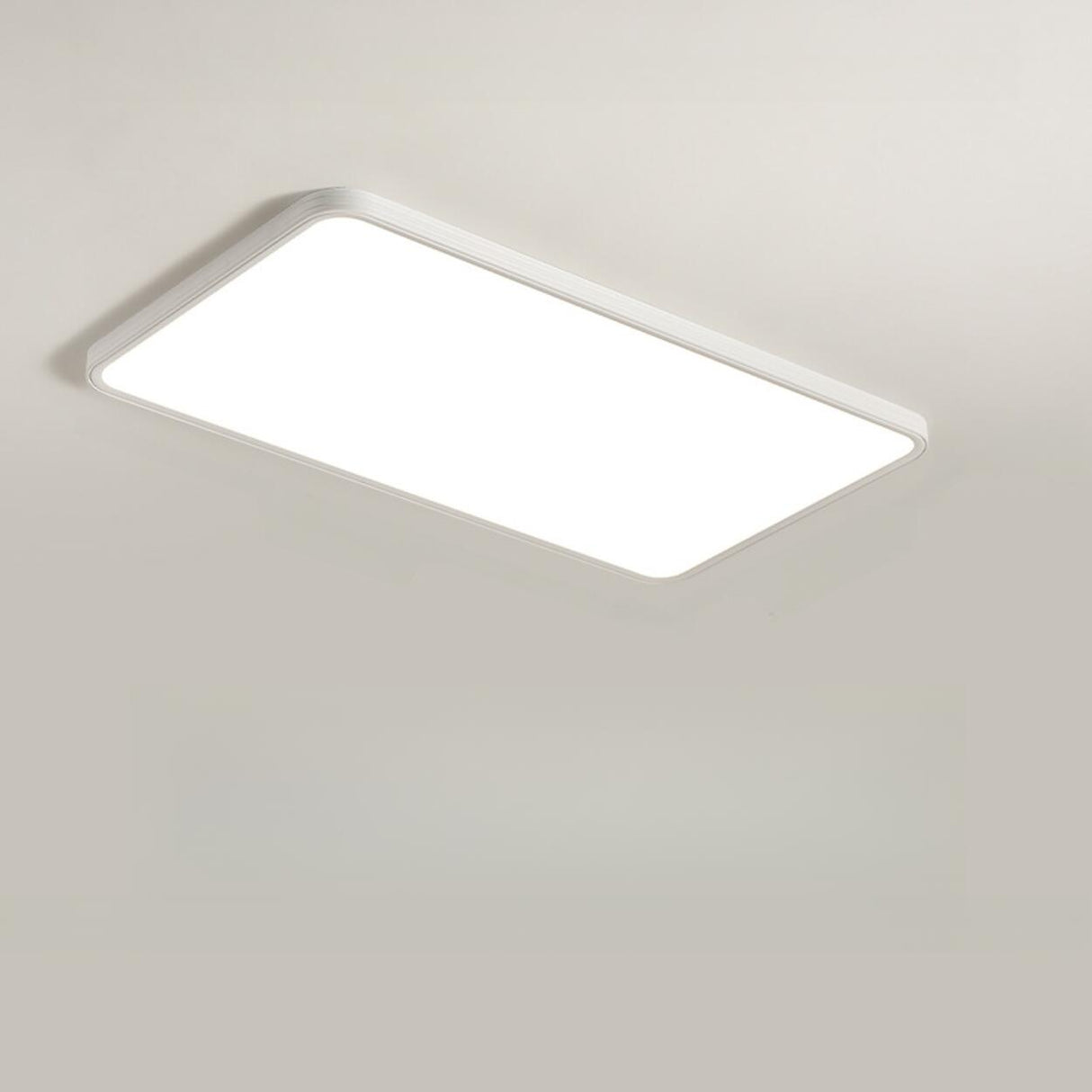 Minimalist Modern White Rectangle Flush Mount Light Image - 2
