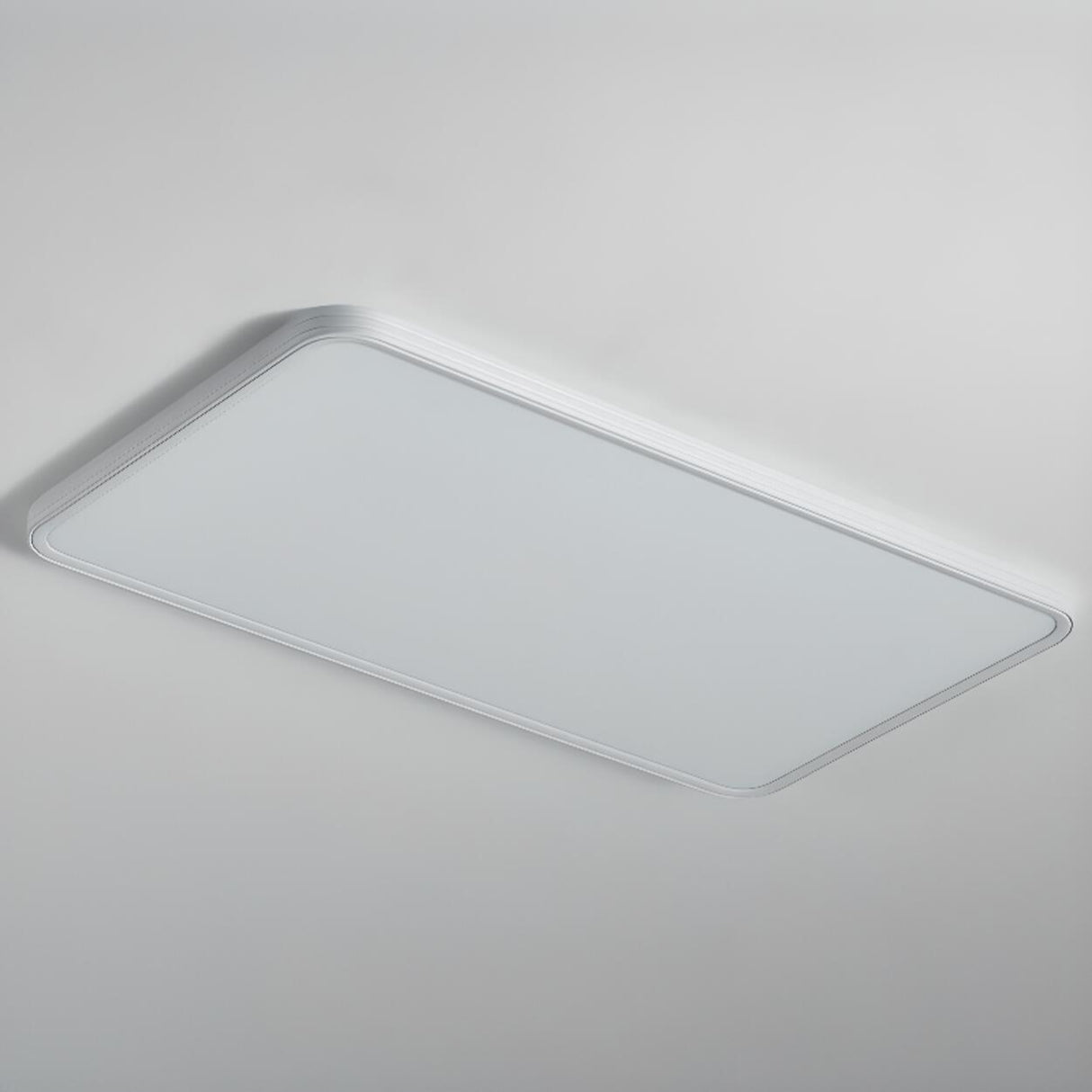 Minimalist Modern White Rectangle Flush Mount Light Image - 6