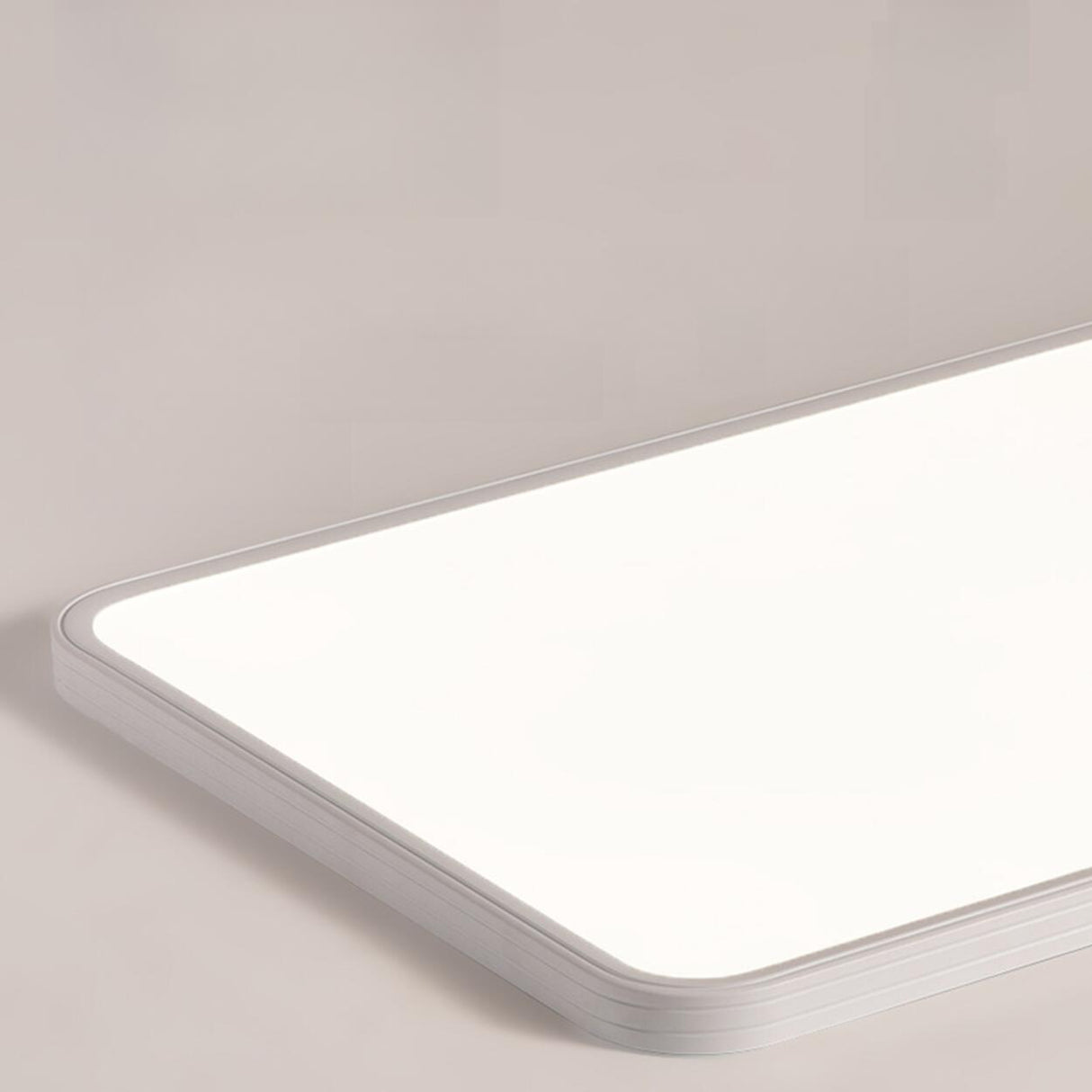 Minimalist Modern White Rectangle Flush Mount Light Image - 7