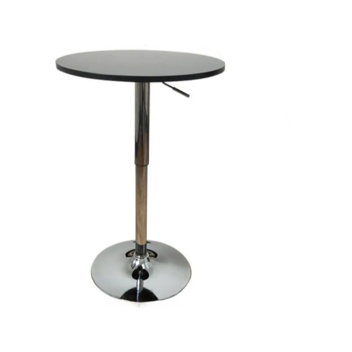 Minimalist Modern White Small Round Metal Pedestal Bar Table Image - 4