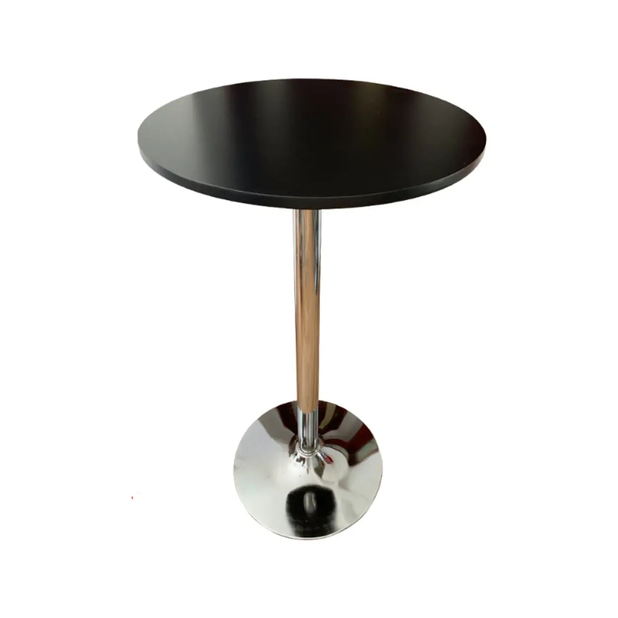 Minimalist Modern White Small Round Metal Pedestal Bar Table Image - 5