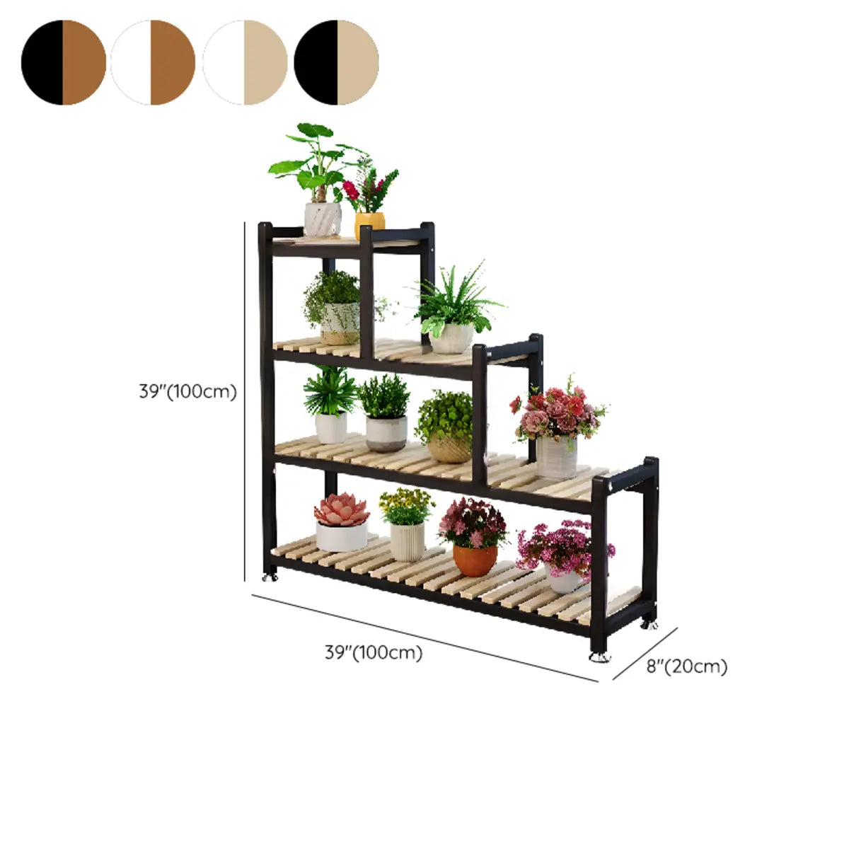 Minimalist Rectangle Wood Crate Plant Stands White