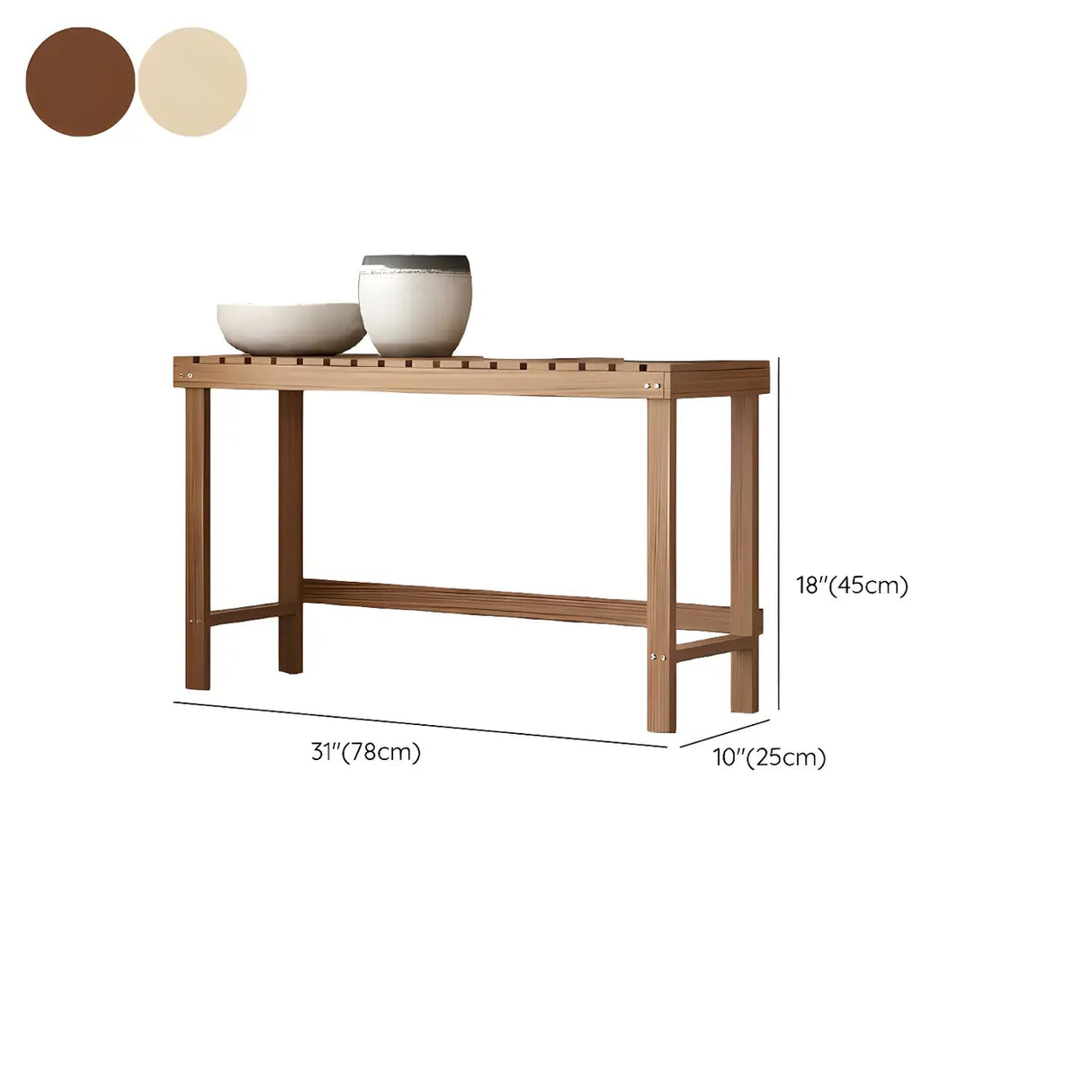Minimalist Rectangle Wood Natural 1 Tier Plant Stand Image - 37