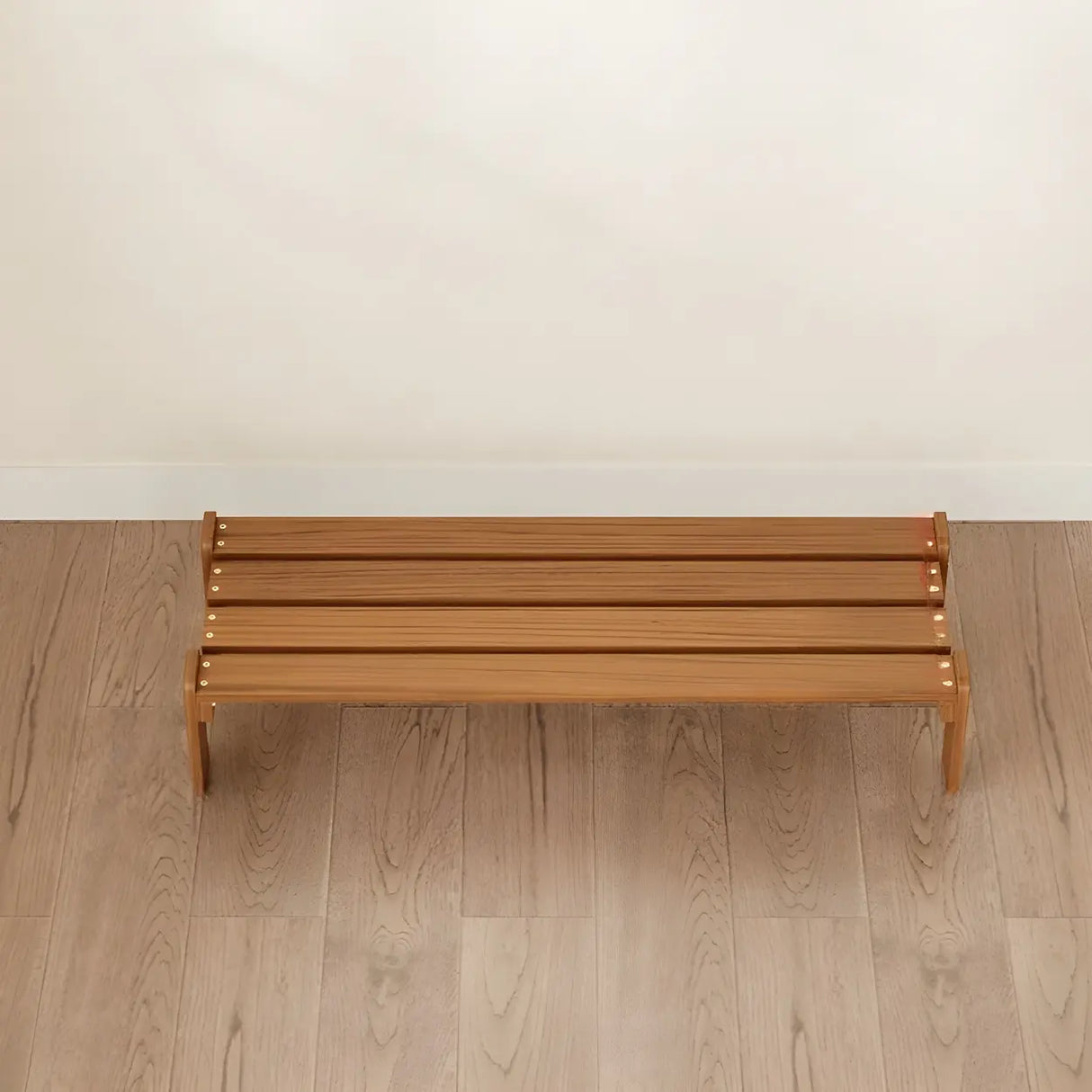 Minimalist Rectangle Wood Natural 1 Tier Plant Stand Image - 3