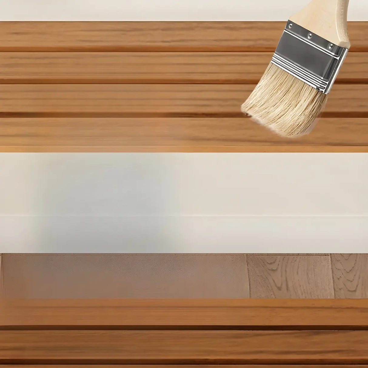 Minimalist Rectangle Wood Natural 1 Tier Plant Stand Image - 9