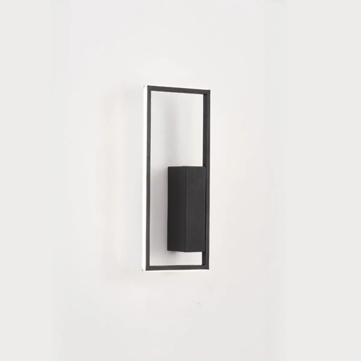 Minimalist Rectangular Black Frame LED Wall Sconce Image - 6