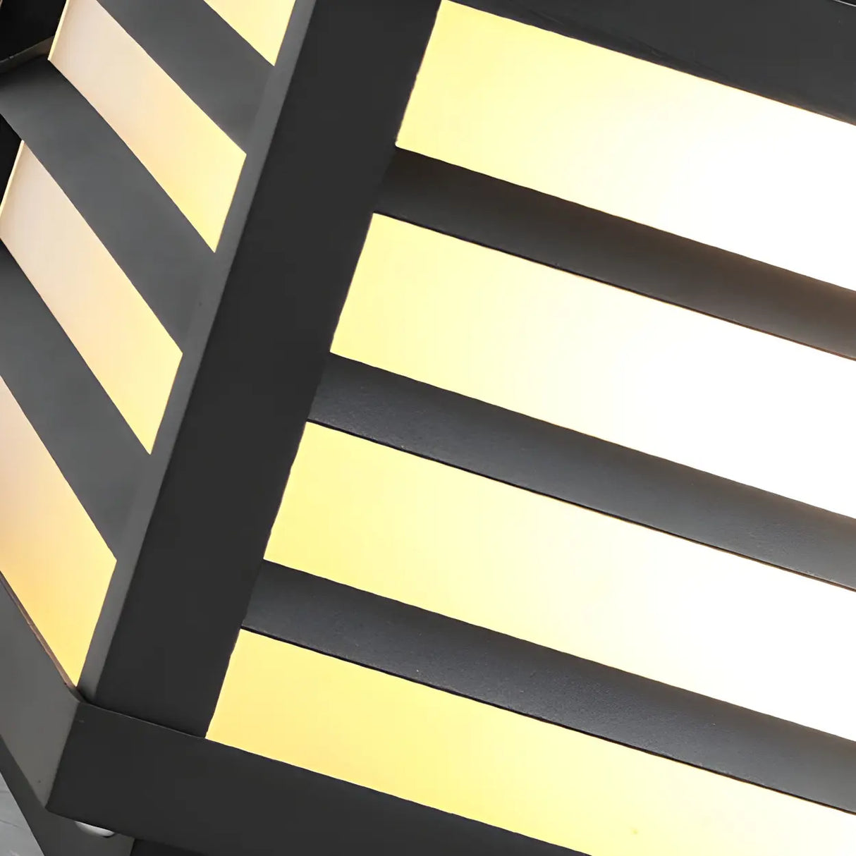 Minimalist Rectangular Metal Outdoor Pillar Table Lamp Image - 14