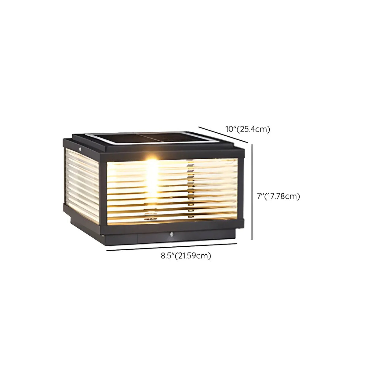 Minimalist Rectangular Metal Outdoor Pillar Table Lamp Image - 24