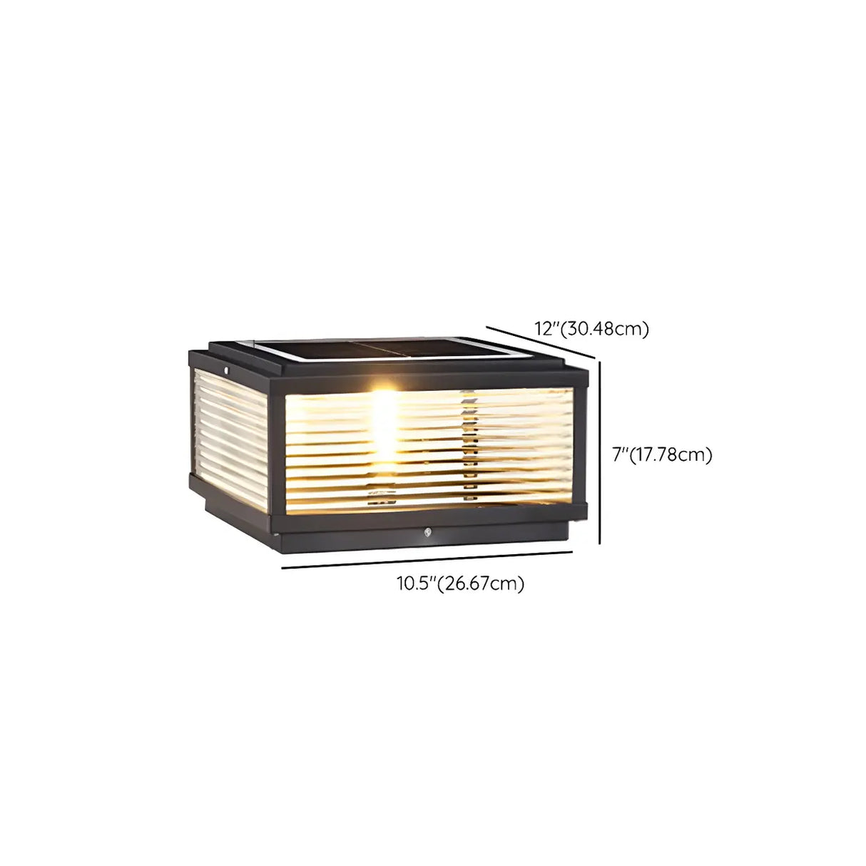 Minimalist Rectangular Metal Outdoor Pillar Table Lamp Image - 25