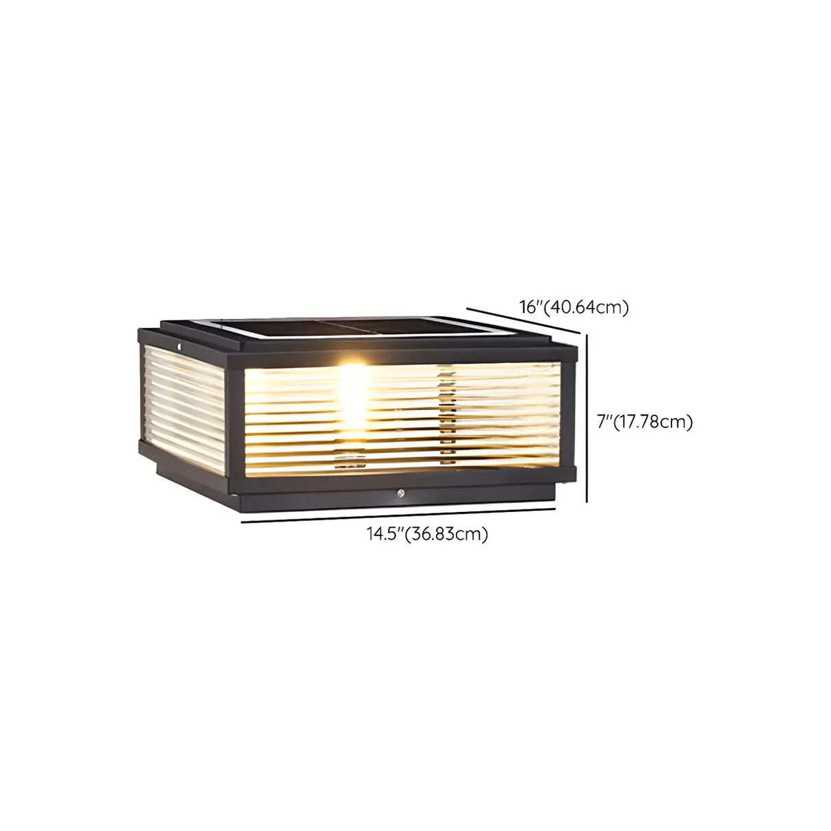 Minimalist Rectangular Metal Outdoor Pillar Table Lamp Image - 26