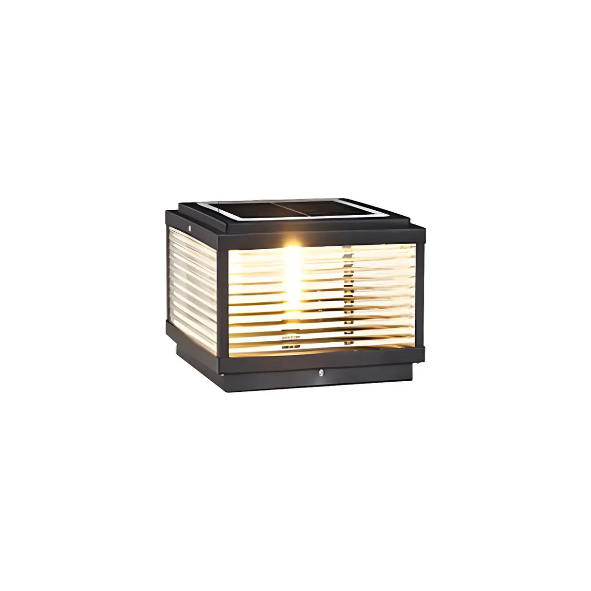 Minimalist Rectangular Metal Outdoor Pillar Table Lamp Image - 7