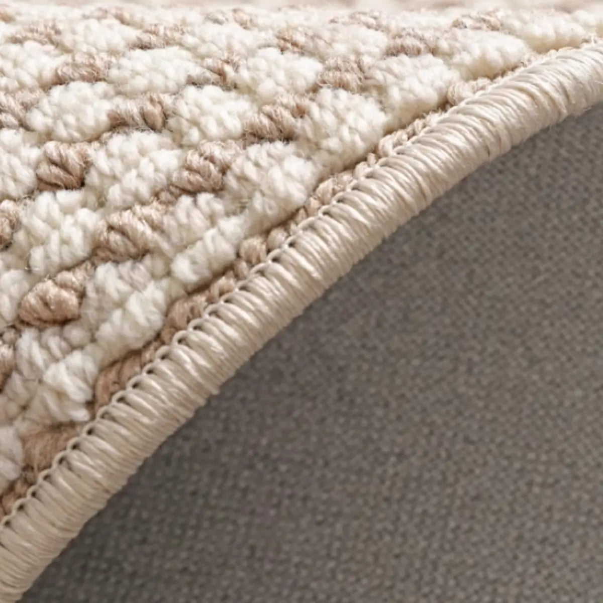 Minimalist Rectangular Striped Beige Anti-Slip Area Rug Image - 4