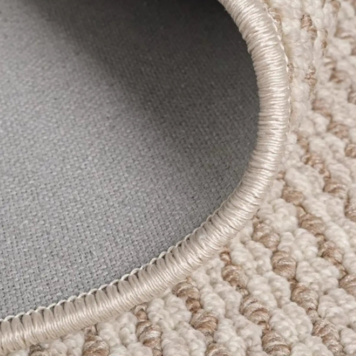 Minimalist Rectangular Striped Beige Anti-Slip Area Rug Image - 5