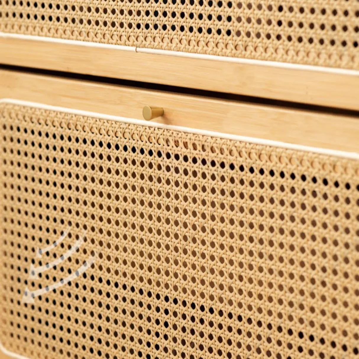 Minimalist Rectangular Wood Entryway Natural Shoe Cabinet Image - 6