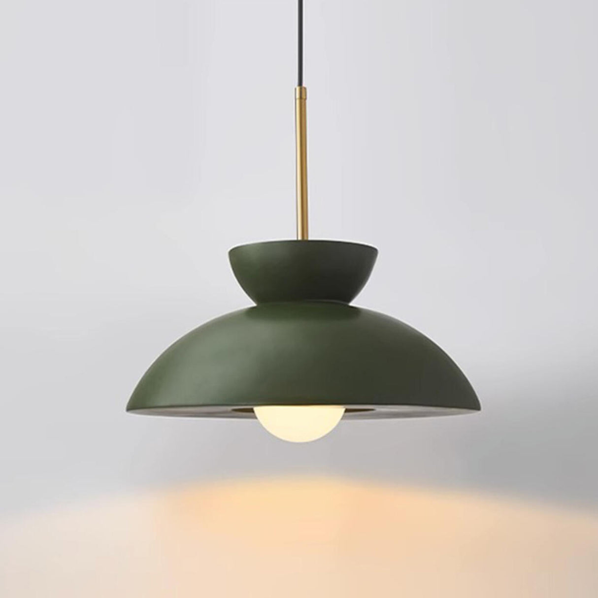 Minimalist Resin Green Dome Dining Room Pendant Light Image - 11