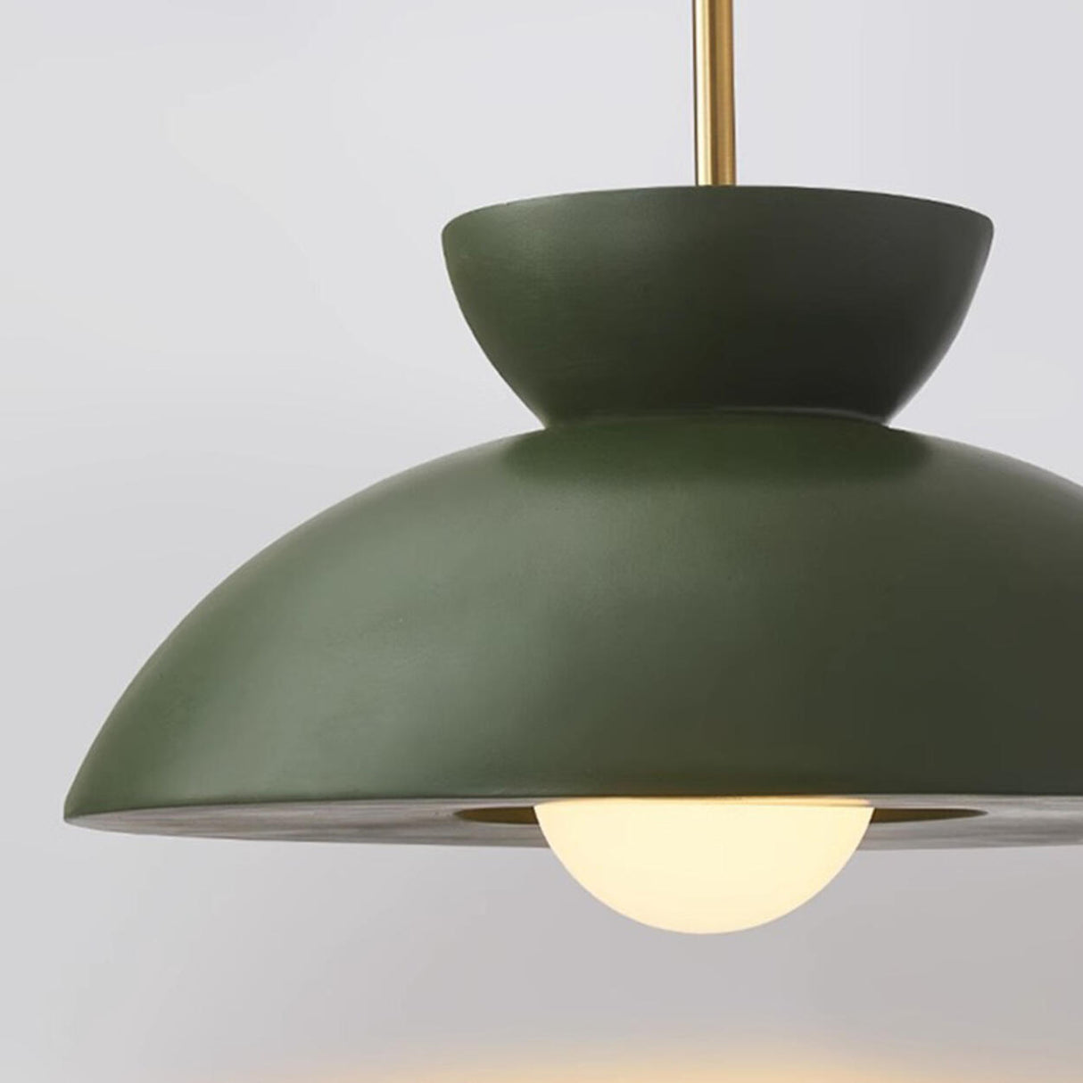 Minimalist Resin Green Dome Dining Room Pendant Light Image - 12