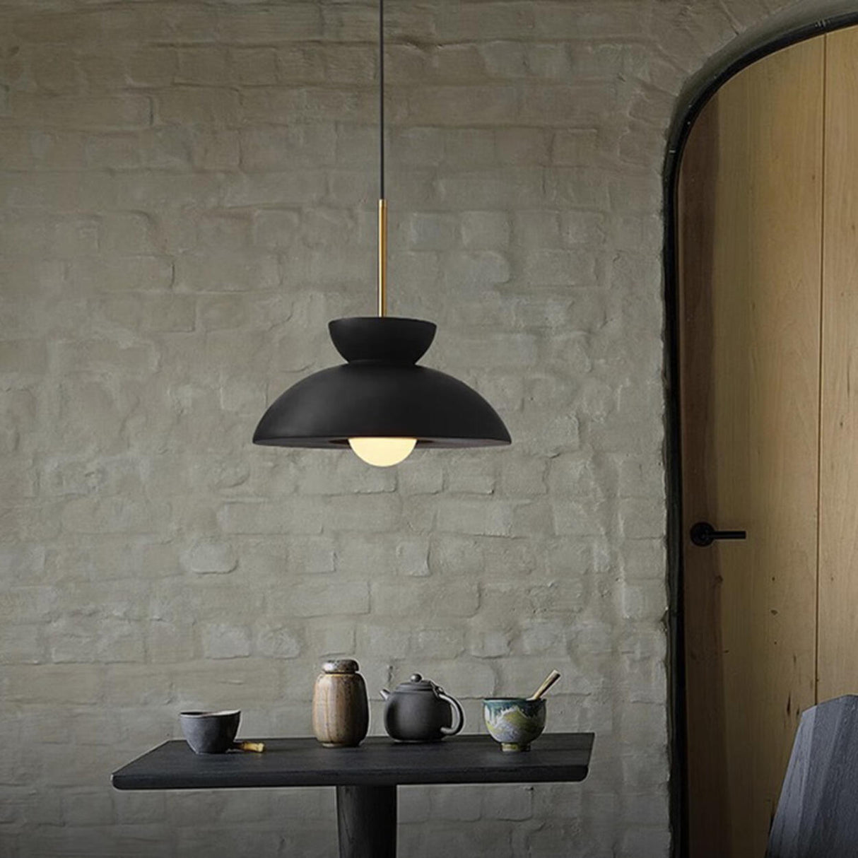 Minimalist Resin Green Dome Dining Room Pendant Light Image - 15