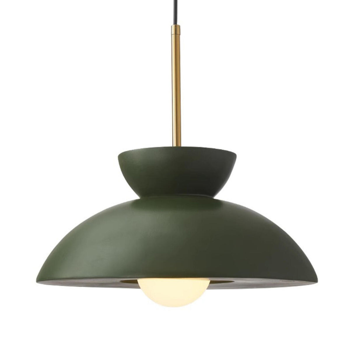 Minimalist Resin Green Dome Dining Room Pendant Light Image - 8