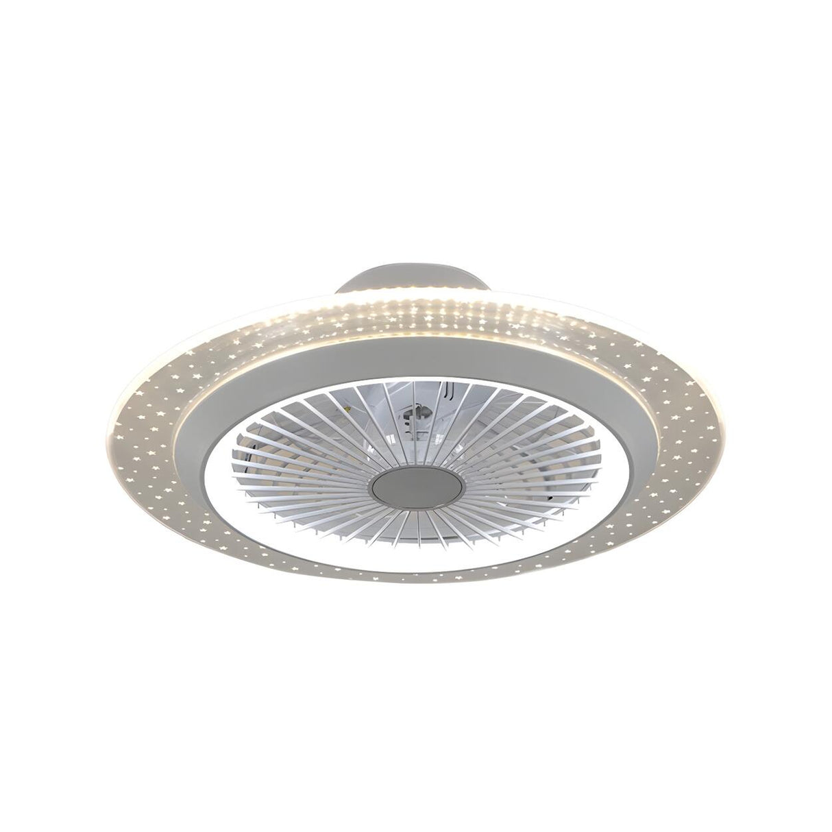 Minimalist Round Bladeless Ceiling Fan with LED Light Image - 14