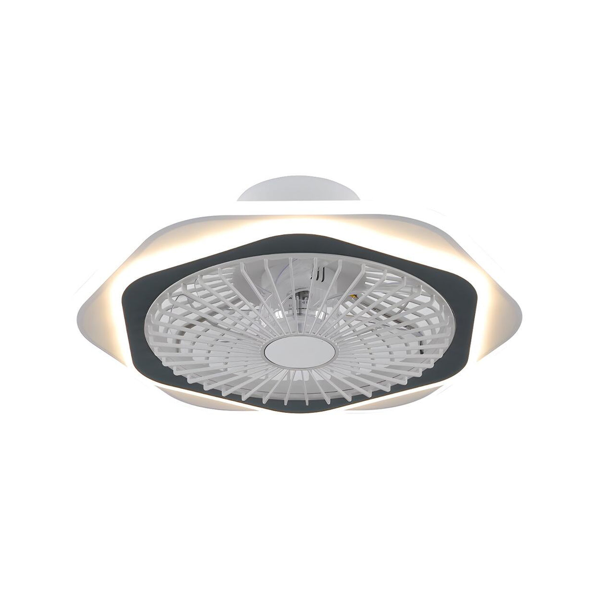 Minimalist Round Bladeless Ceiling Fan with LED Light Image - 15