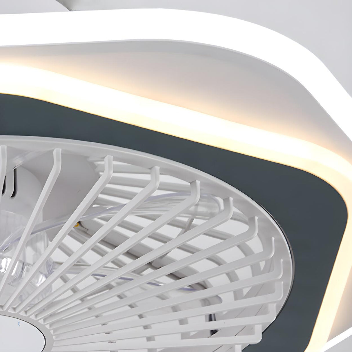 Minimalist Round Bladeless Ceiling Fan with LED Light Image - 17