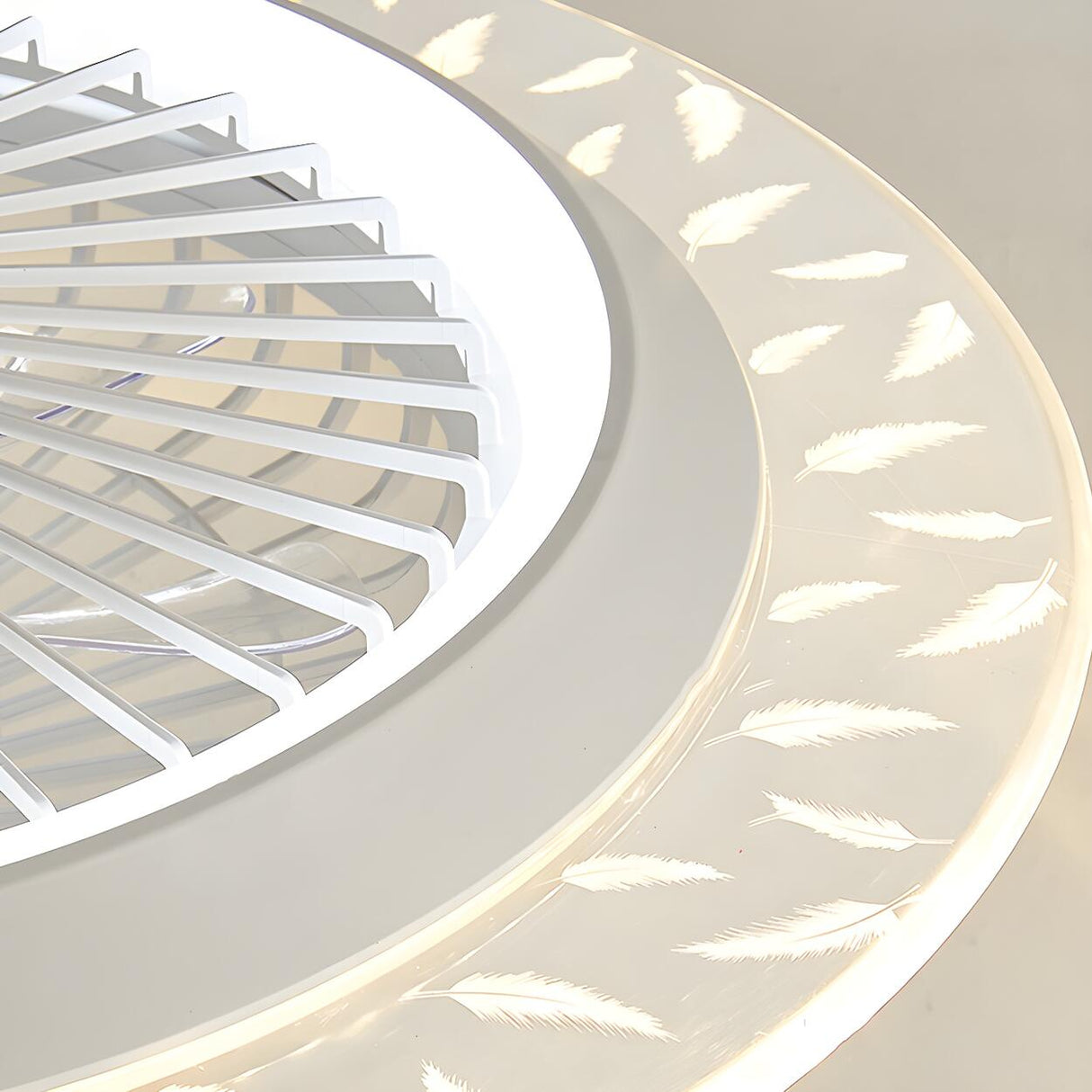 Minimalist Round Bladeless Ceiling Fan with LED Light Image - 18