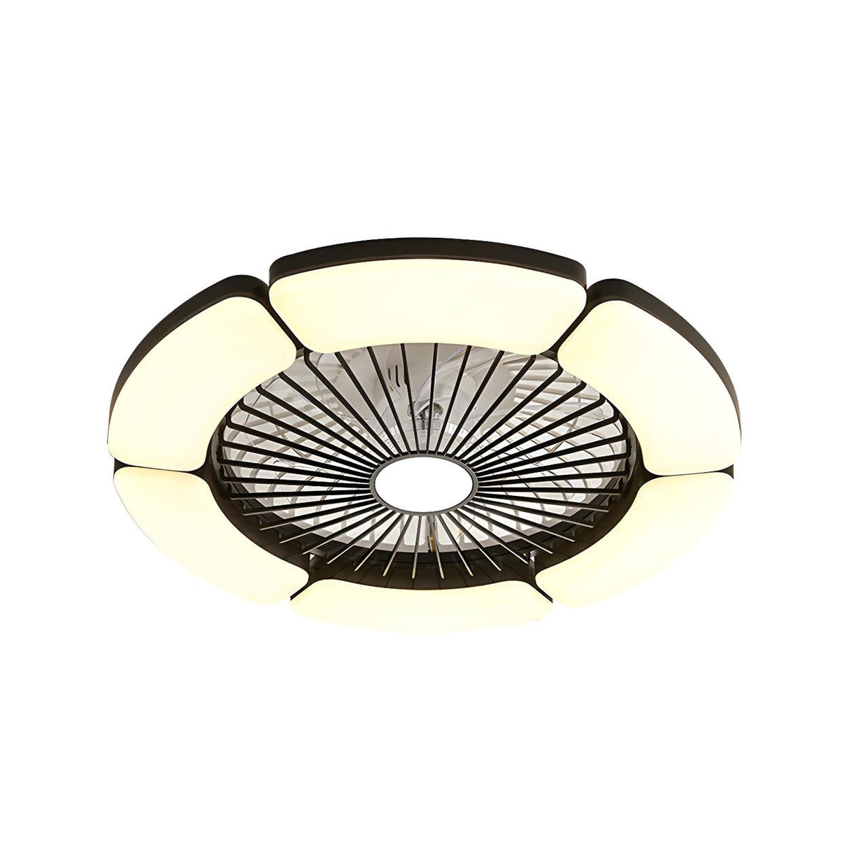 Minimalist Round Bladeless Ceiling Fan with LED Light Image - 2