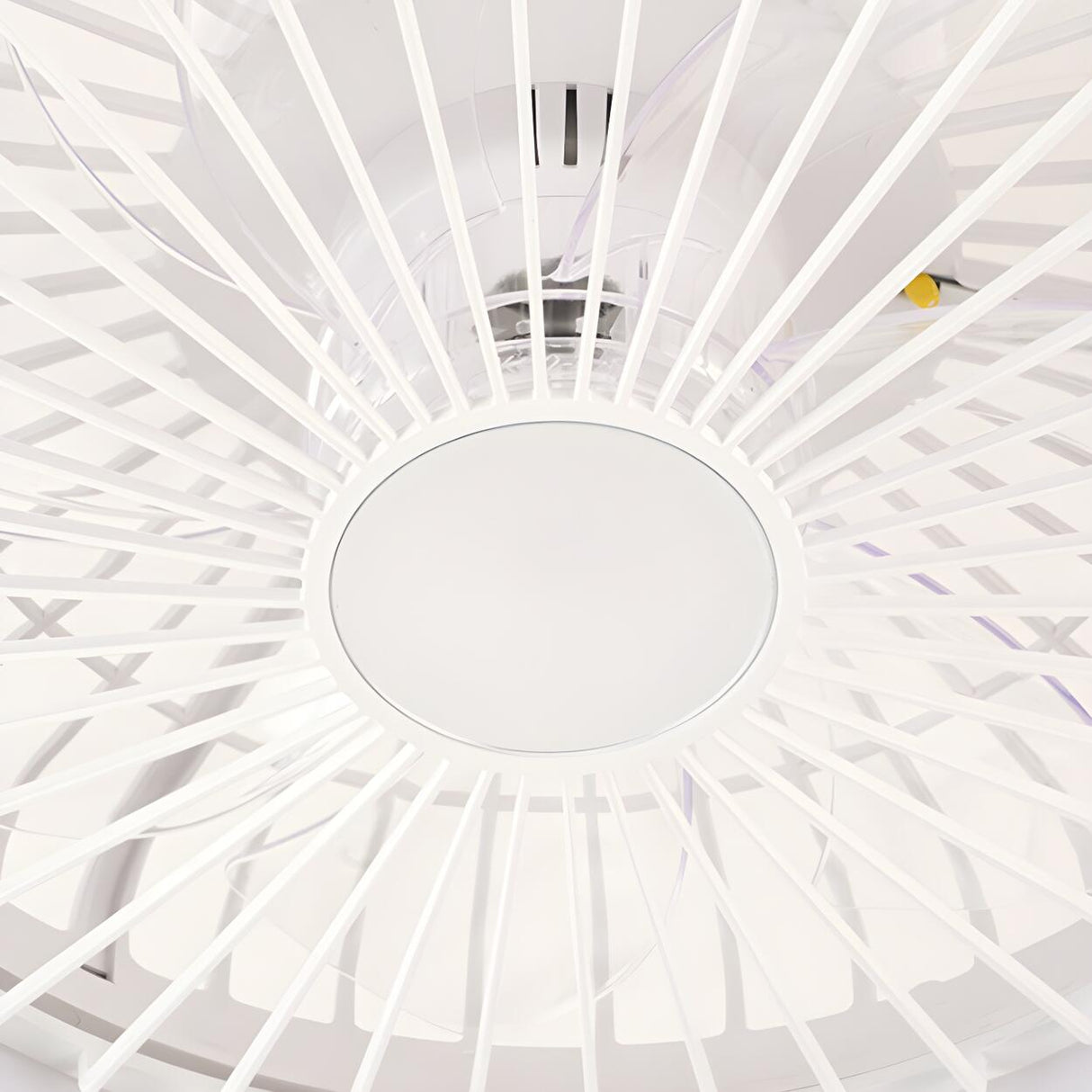 Minimalist Round Bladeless Ceiling Fan with LED Light Image - 20