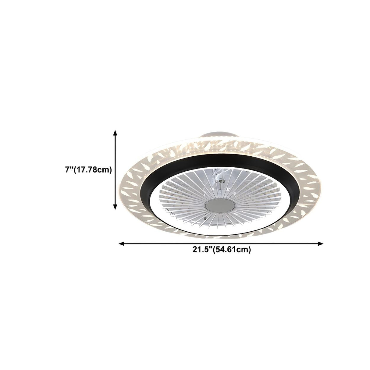 Minimalist Round Bladeless Ceiling Fan with LED Light Image - 28