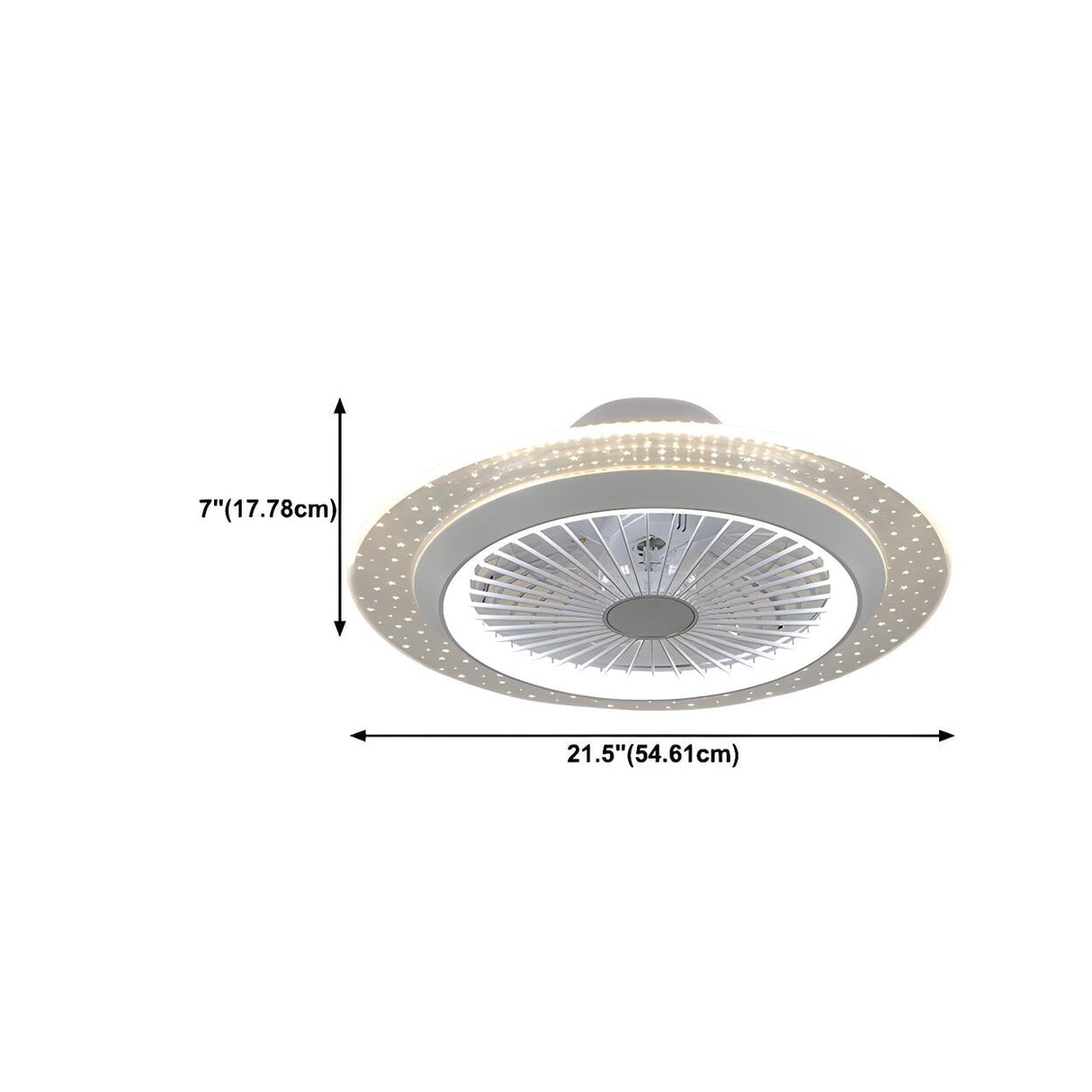 Minimalist Round Bladeless Ceiling Fan with LED Light Image - 29
