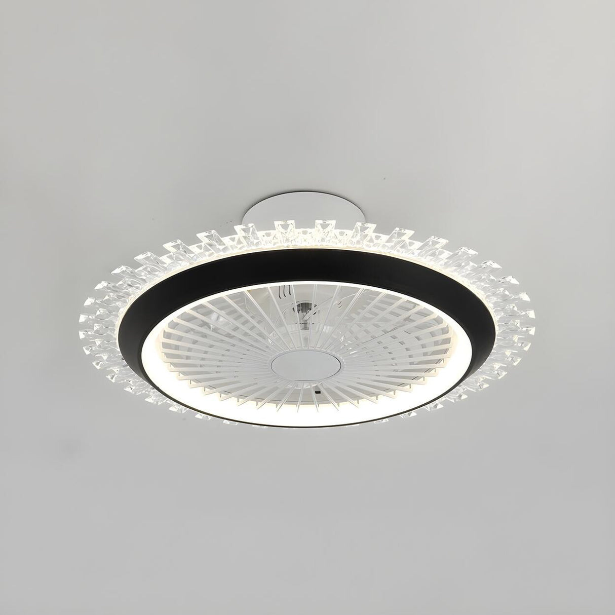 Minimalist Round Bladeless Ceiling Fan with LED Light Image - 3