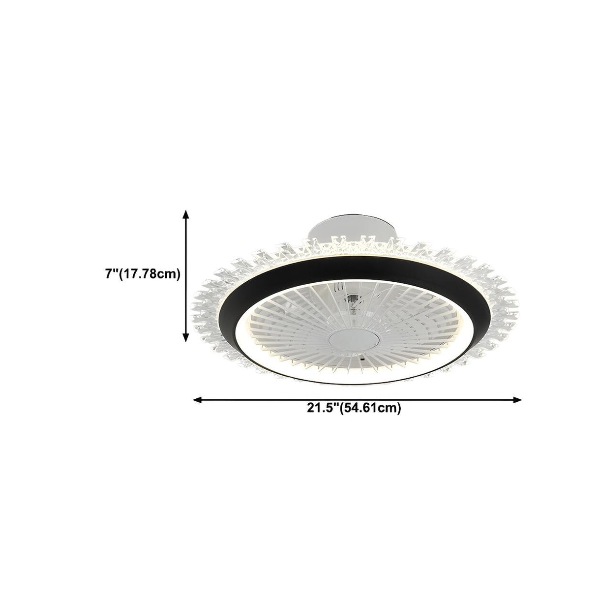 Minimalist Round Bladeless Ceiling Fan with LED Light Image - 30