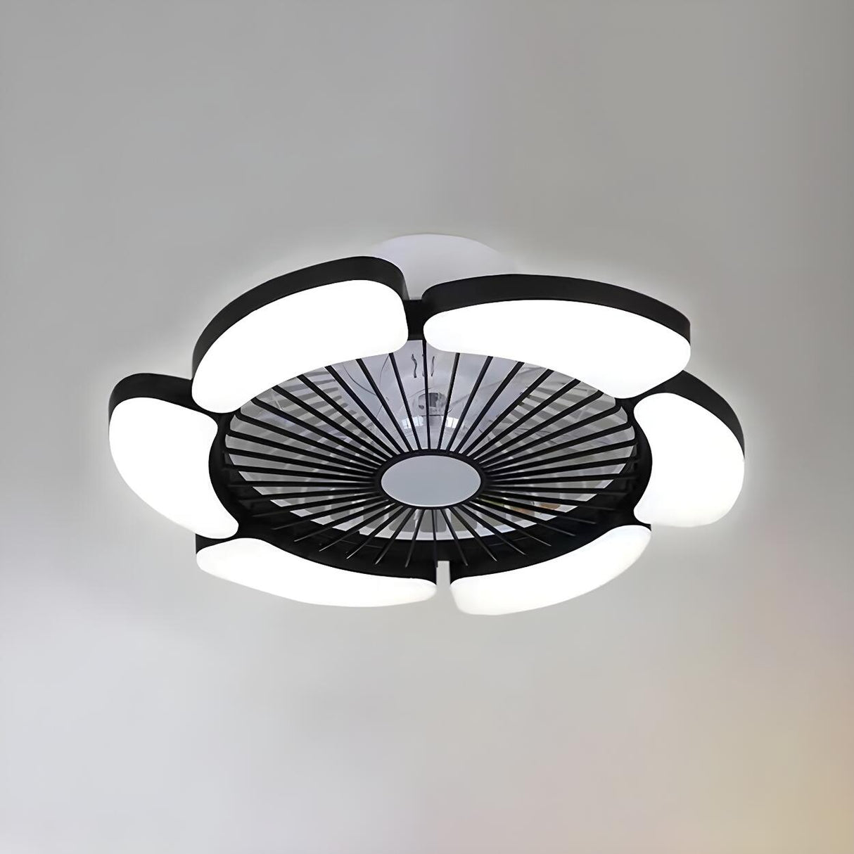 Minimalist Round Bladeless Ceiling Fan with LED Light Image - 9